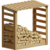 Mensola di legno per camino